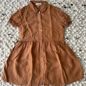 Zara | 100% Linen Brown Dress